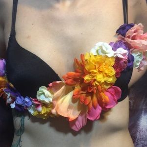 Sunset flower festival rave bra style top